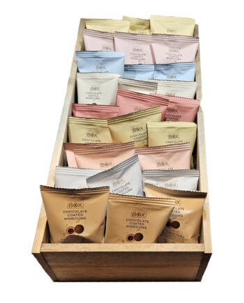 Gaveæske: Blandet Vingummi Med Chokolade Fra Box The Original