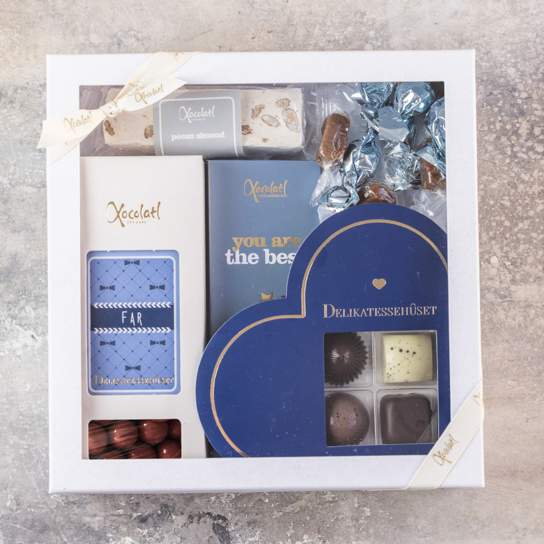 Gaveæske Fars Dags Gave Med Chokolade Fransk Nougat