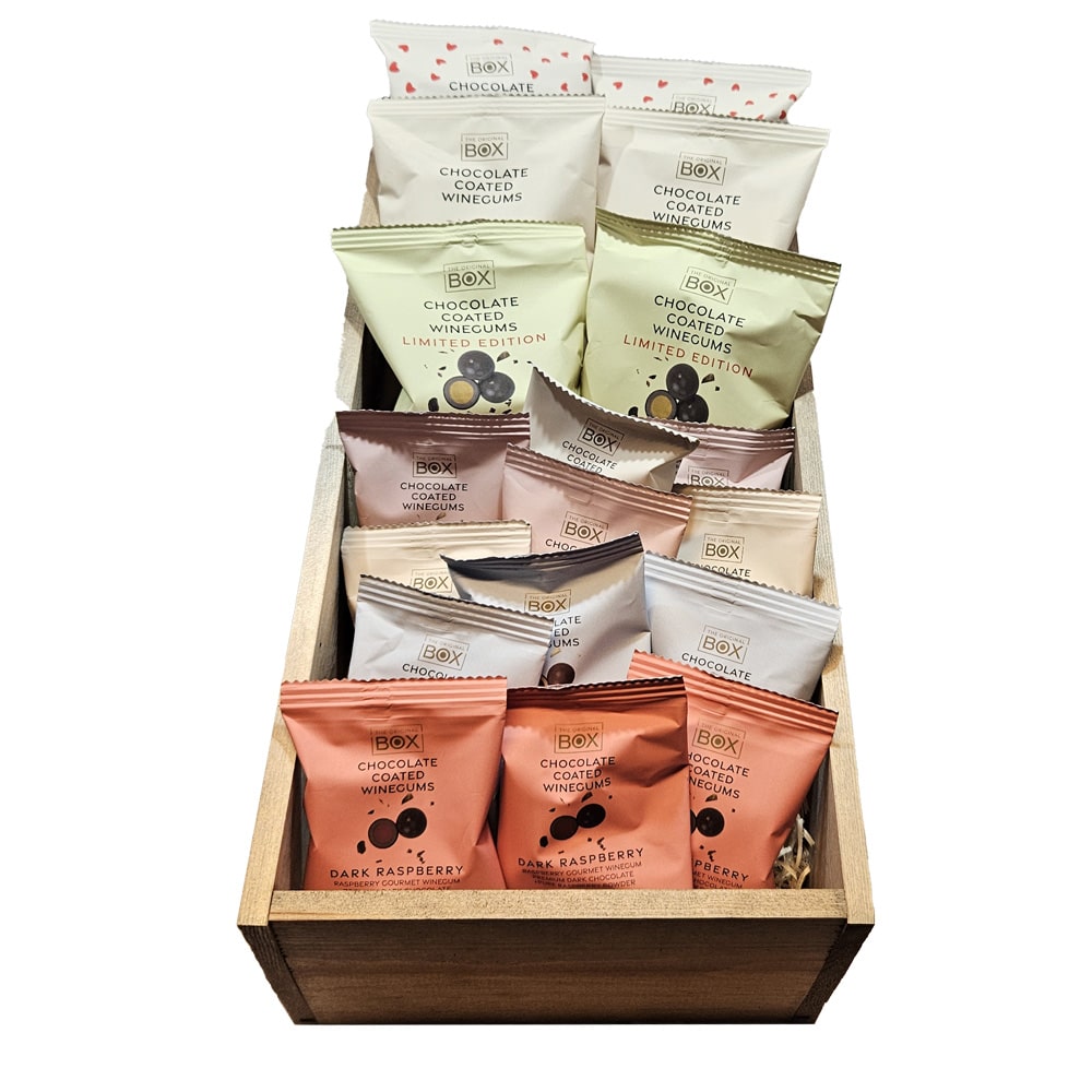 Gaveæske: Luksus Vingummi Med Chokolade Fra Box The Original