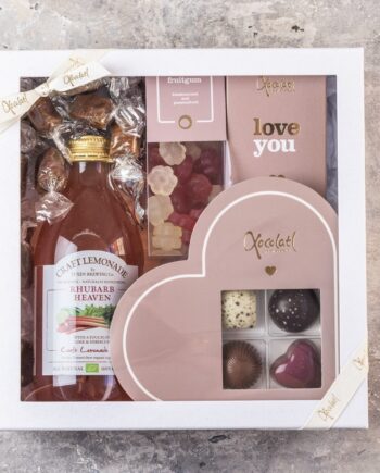 Gaveæske Send Lyserød Gave Fyldt Med Lækkerier