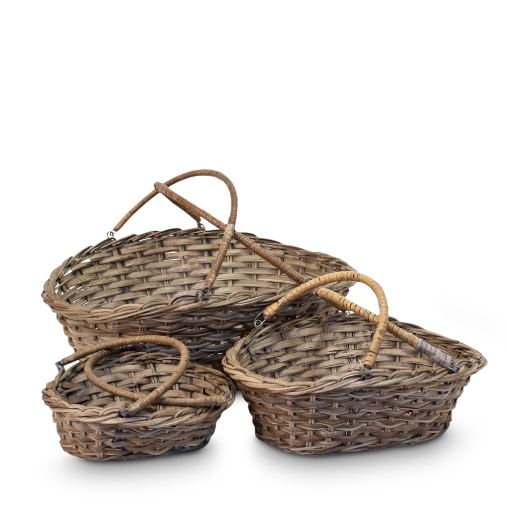 Gavekurv Grå Rattan B25xl35xh15